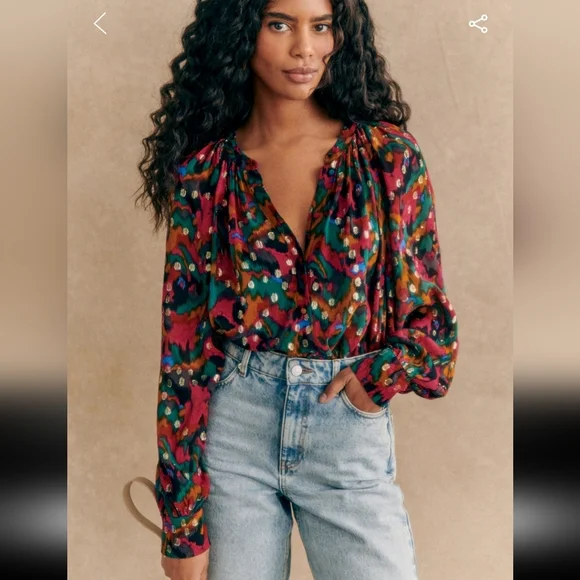 Sezane Lealys Lucky Print Shirt - Picture 2 of 6